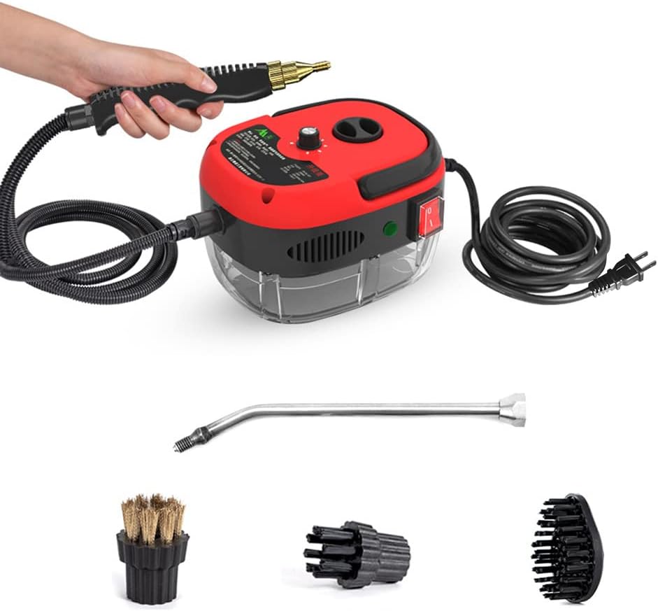 2500W Handheld Steam Cleaner High Temperature Pressurized Steam Cleaning Machine Portable Car Steamer with Brush Heads (Blue)