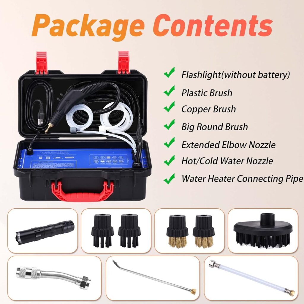 BAOJIAFU High Pressure Steam Cleaner 1700W High Temp Portable Steamer Machine Intelligent Multifunctional Steam Cleaner for Heavy oils and Heavy Stains in Kitchens, Cars, Bathrooms and Floors, etc.