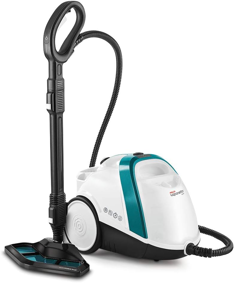 POLTI Vaporetto Smart 100 Steam Cleaner with Continuous Fill, Sanitize and Clean Floors, Carpets and Other Surfaces - Adjustable High-Power Steam Pressure Up to 58 PSI with 10 Accessories Included