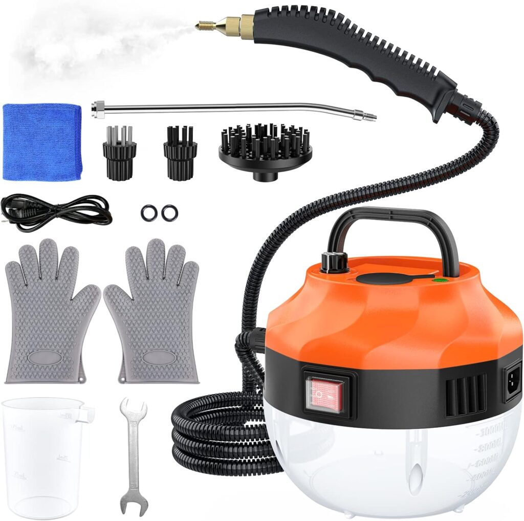 Upgrade Steam Cleaner Handheld, 2500W High Pressure Steam Cleaner for Home Use, Portable Steam Cleaning Machine, Car Steamer with Brushes, Steamer for Cleaning Upholstery Grout Tile Kitchen Bathroom